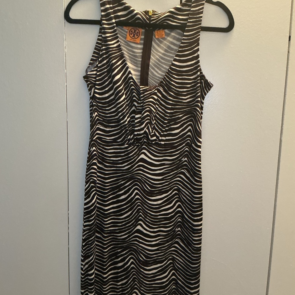 Tory Burch Black and White Striped Dress
